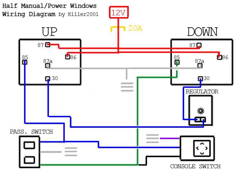 wiring diagram for power windows