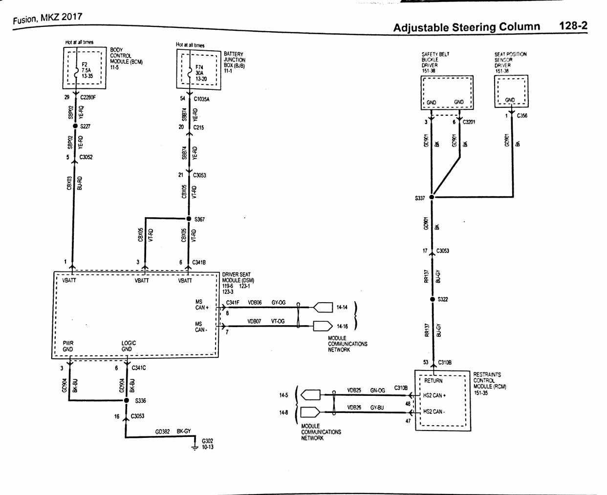 wiring diagram for seat adjustment on ford escape 2019