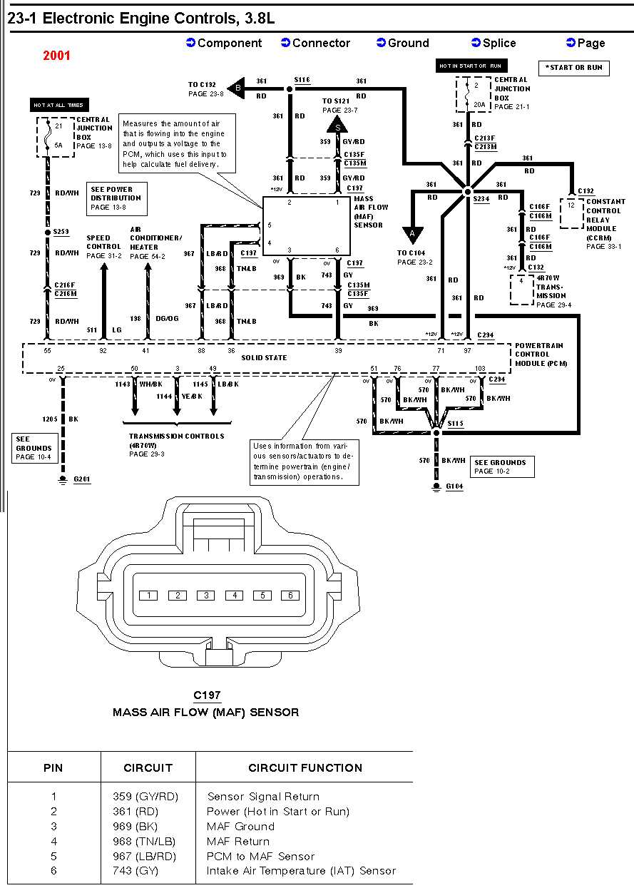 wiring diagram mass air flow sensor