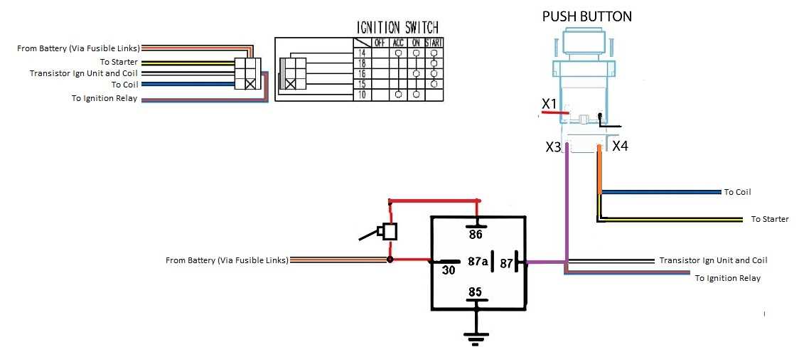 wiring diagram toggle switch ignition push button start