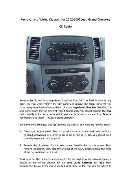 2005 jeep grand cherokee stereo wiring diagram