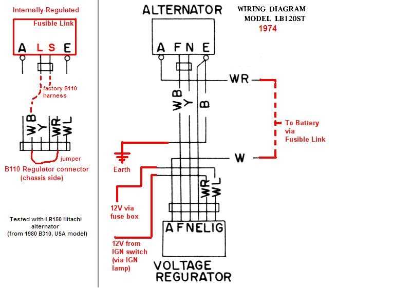 alternator voltage regulator wiring diagram