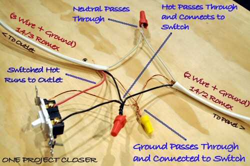 wiring diagram for a switched outlet