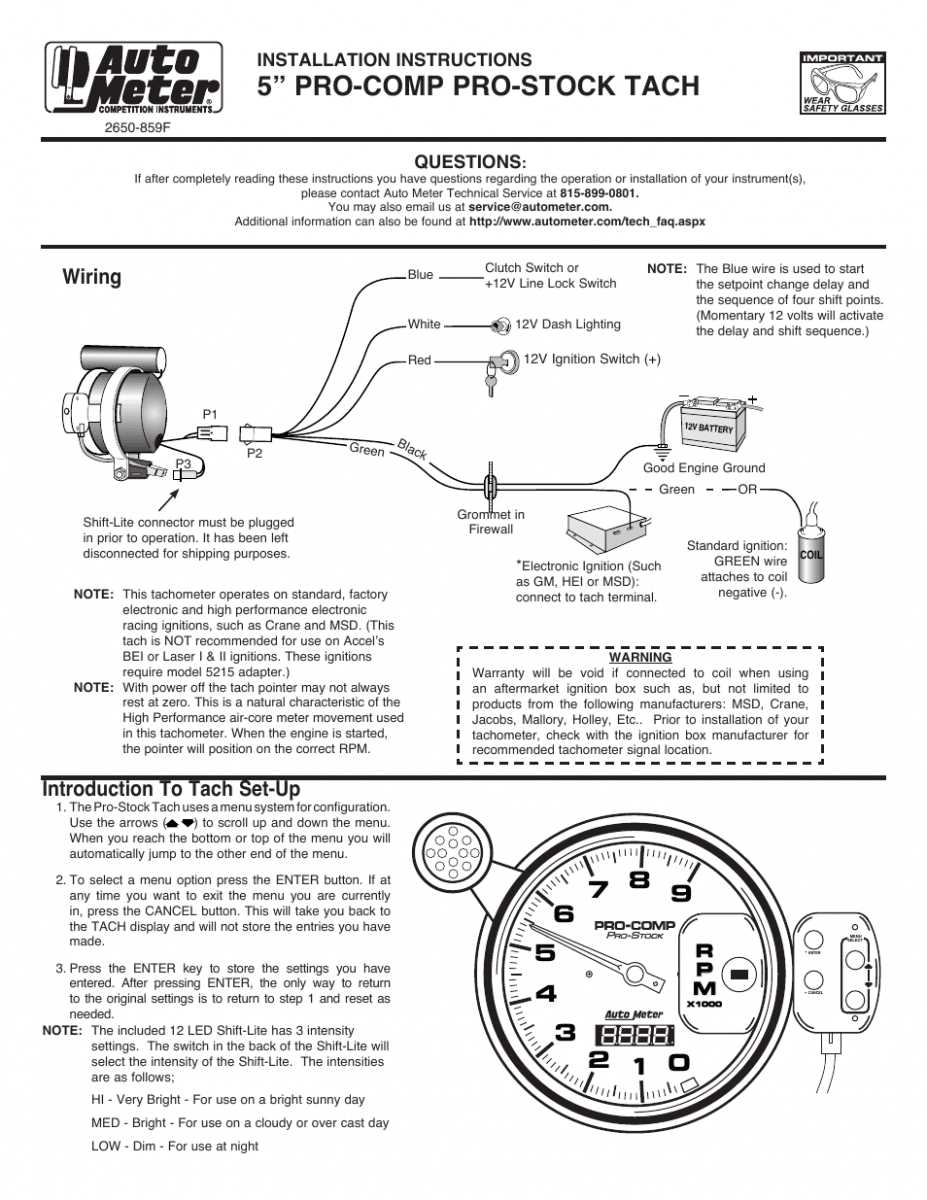 autometer sport comp tach wiring diagram