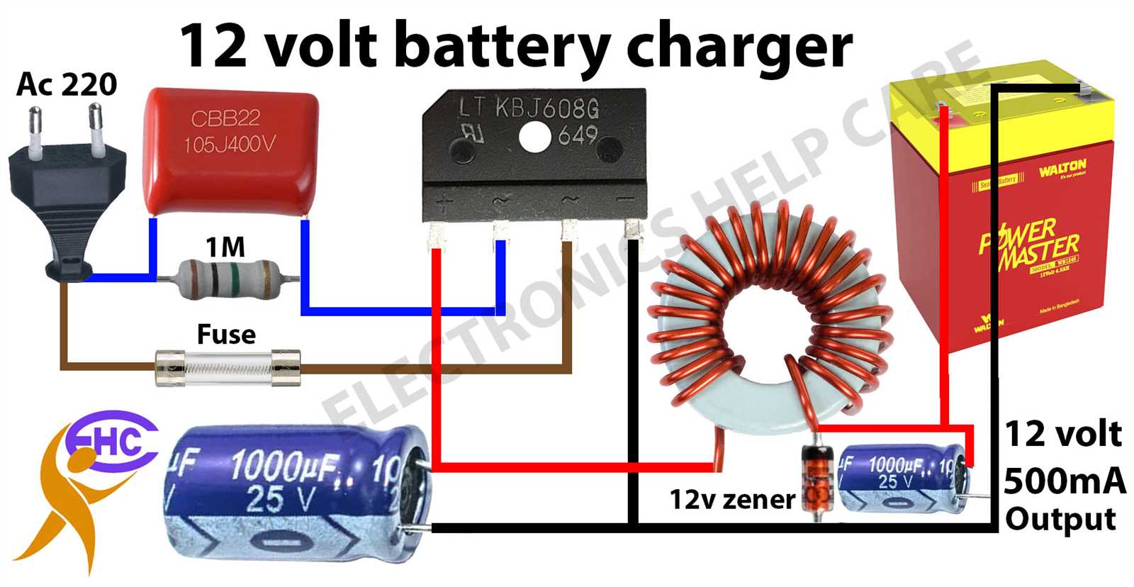 battery charger wiring diagram