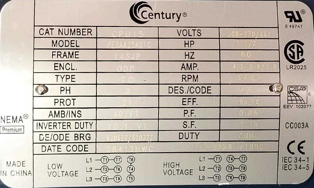 century motor wiring diagram