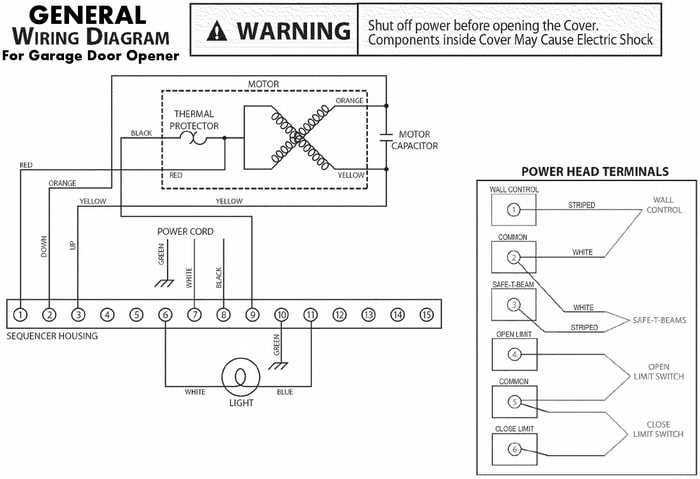 chamberlain garage door opener wiring diagram