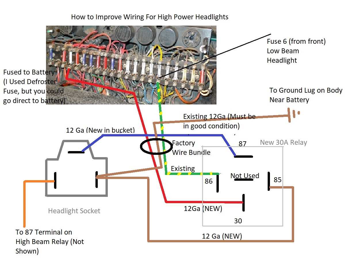 auto headlight wiring diagram