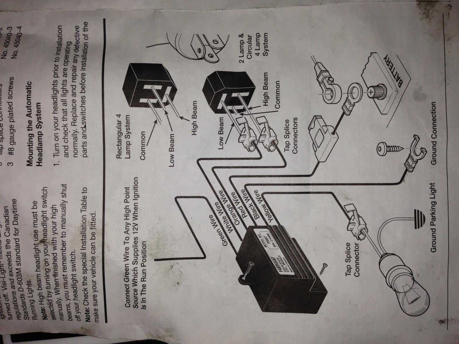 daylight running lights wiring diagram