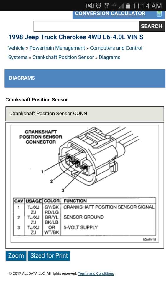 diagram 3 wire camshaft position sensor wiring harness