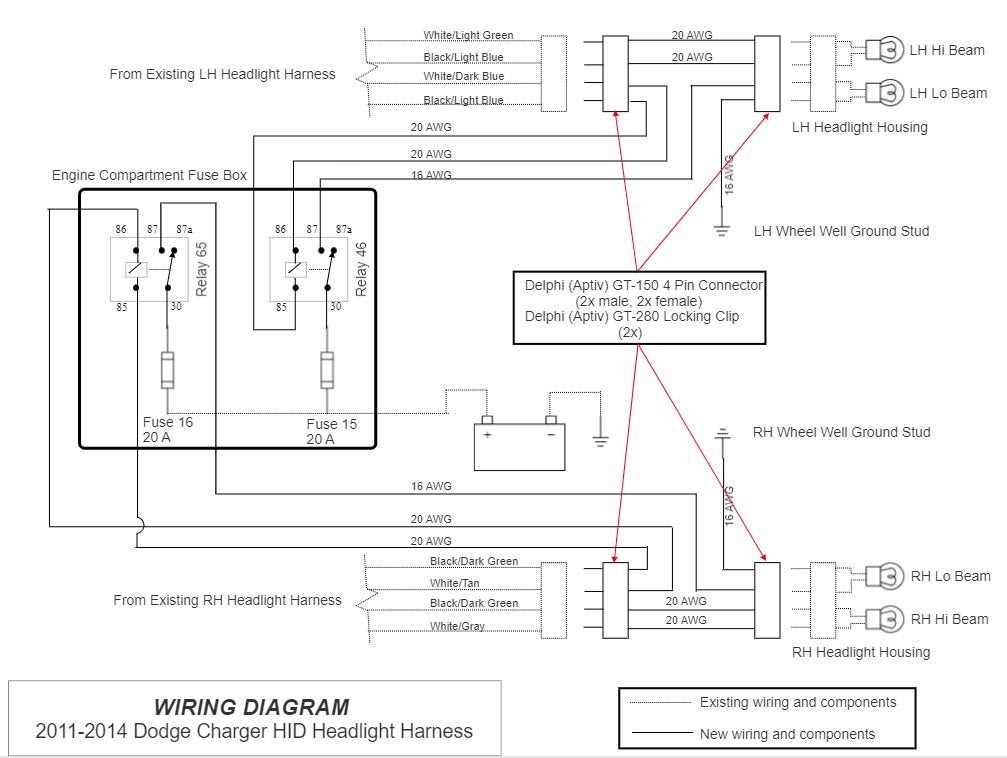 dodge charger headlight wiring diagram