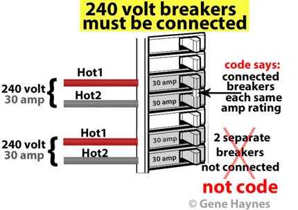 double pole 20 amp breaker wiring diagram