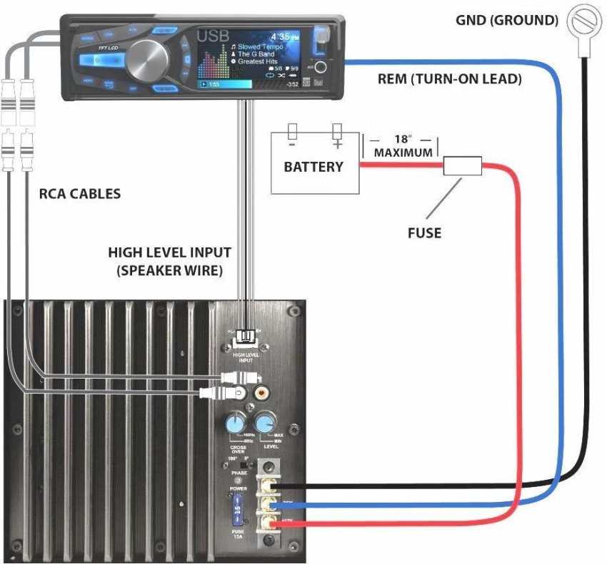 dual 10 inch subwoofer with built in amp wiring diagram