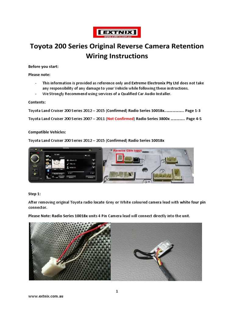 factory toyota reverse camera wiring diagram