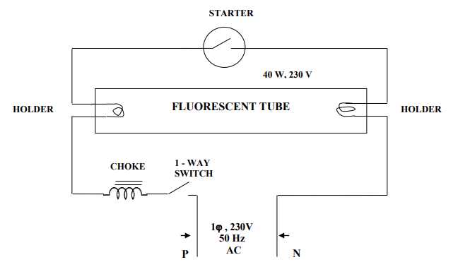 fluorescent tube light wiring diagram