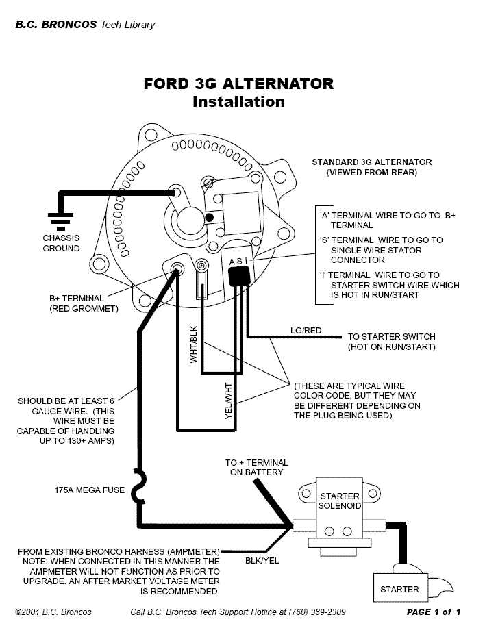 ford 1 wire alternator wiring diagram