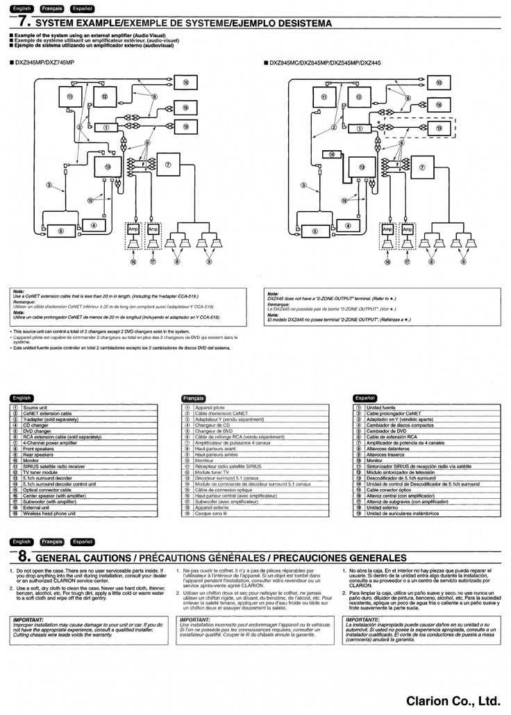 clarion radio wiring diagram code