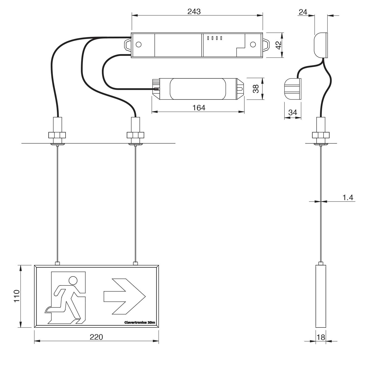 exit sign wiring diagram