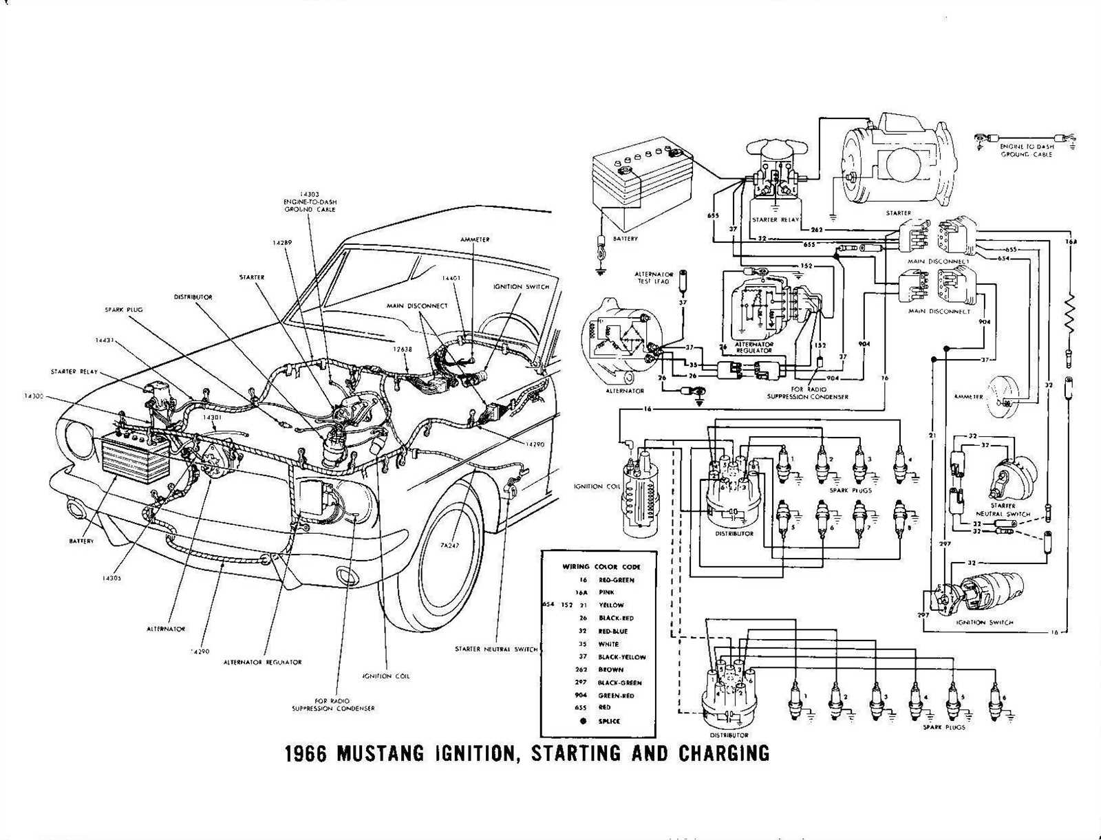 1966 mustang voltage regulator wiring diagram