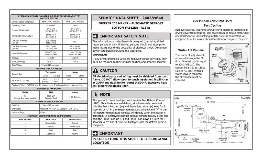 frigidaire ice maker wiring diagram