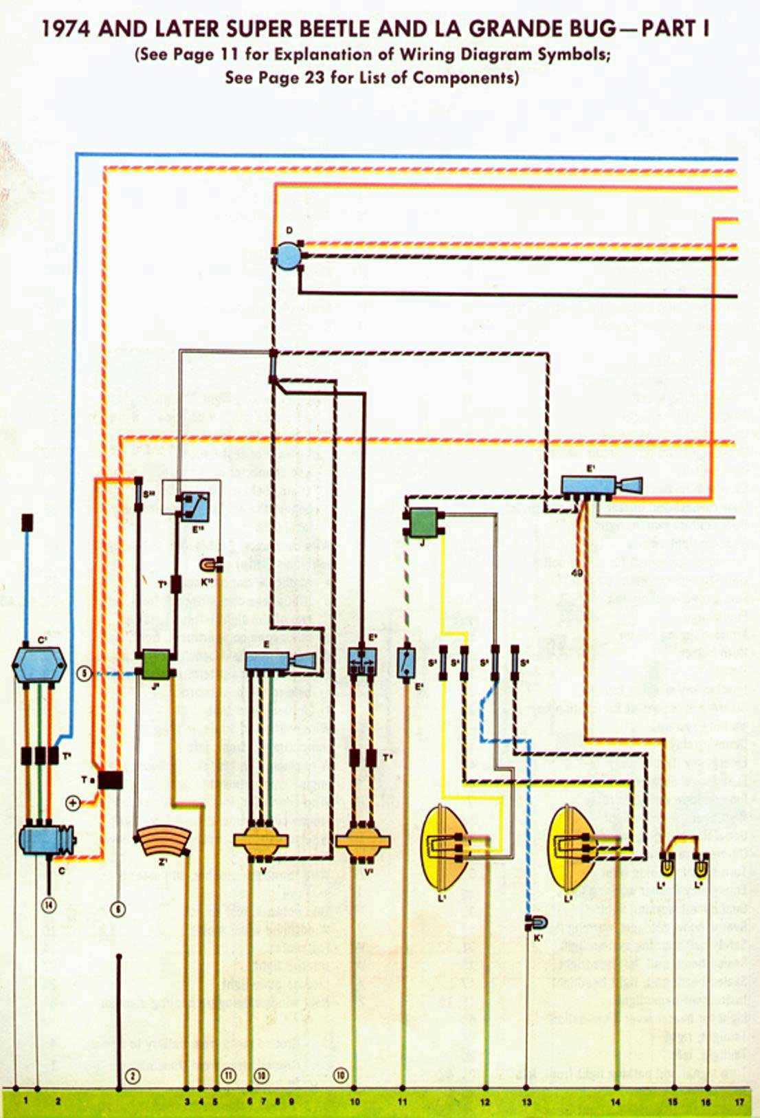 fuse box wiring diagram for 1965 vw bug