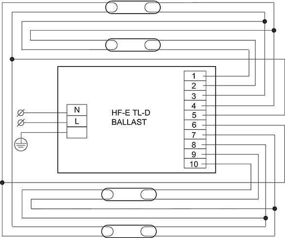 wiring diagram for fluorescent ballast