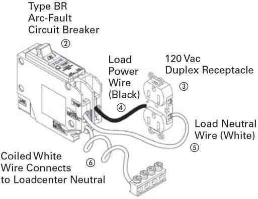 arc fault breaker wiring diagram