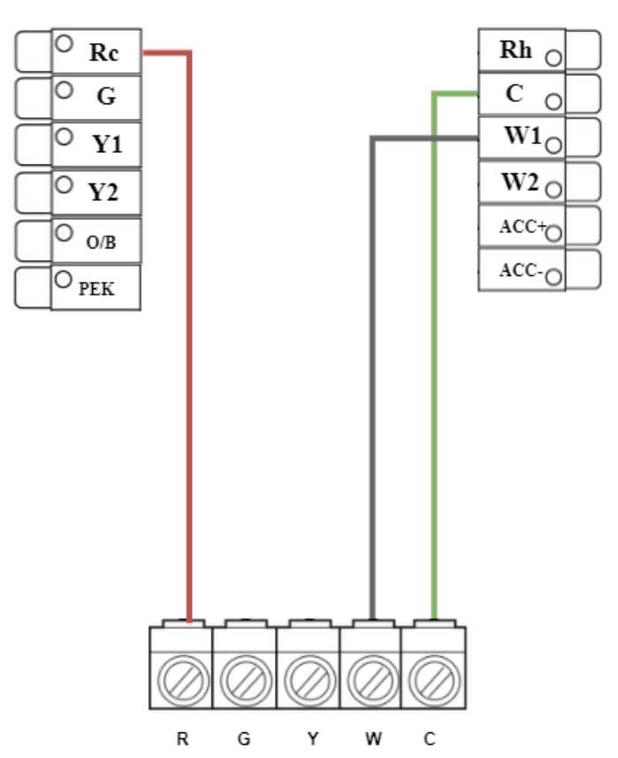 honeywell 2 wire thermostat wiring diagram heat only