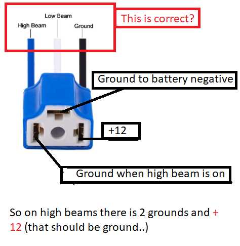 headlight high beam low beam wiring diagram