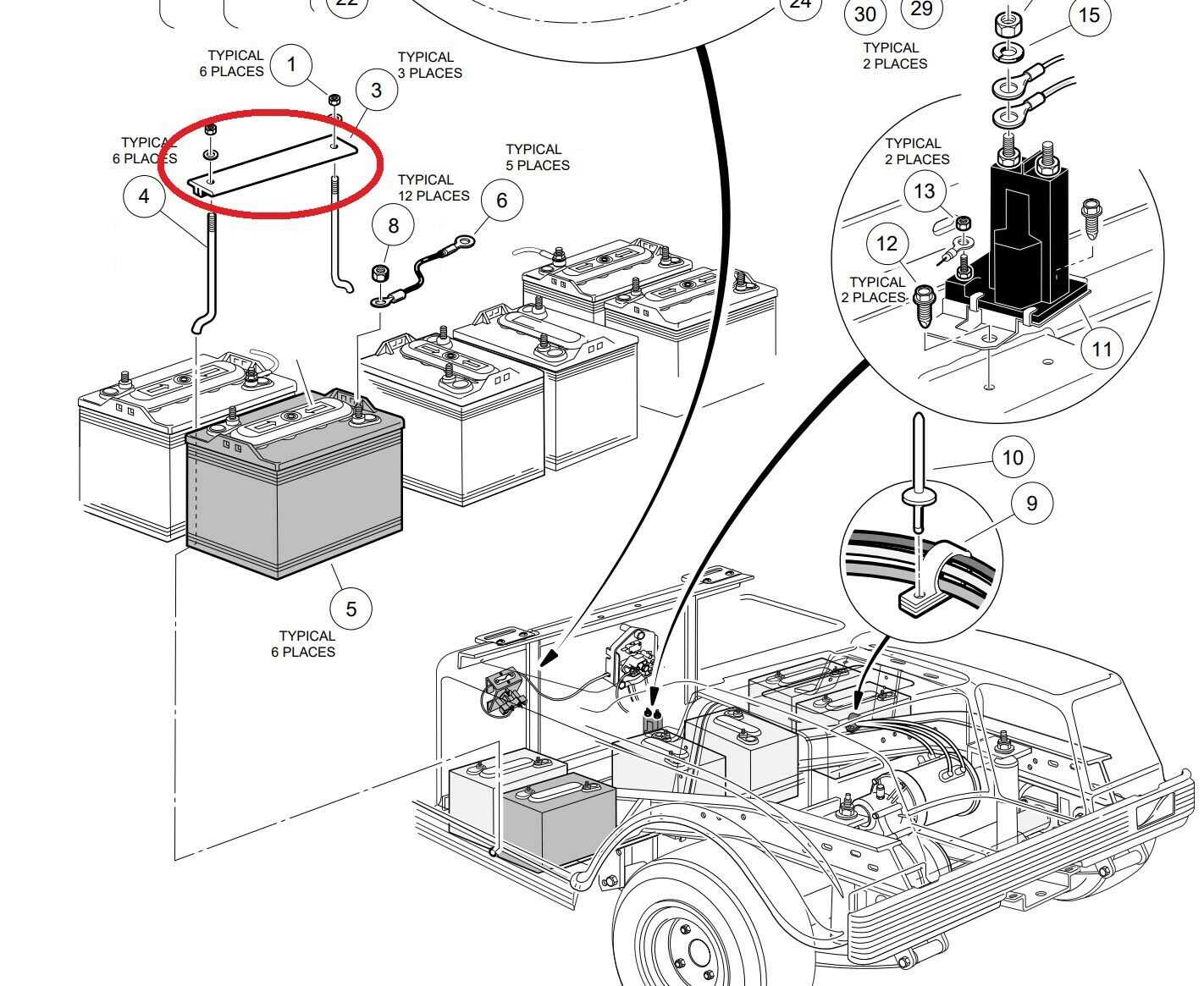 battery wiring diagram for club car golf cart