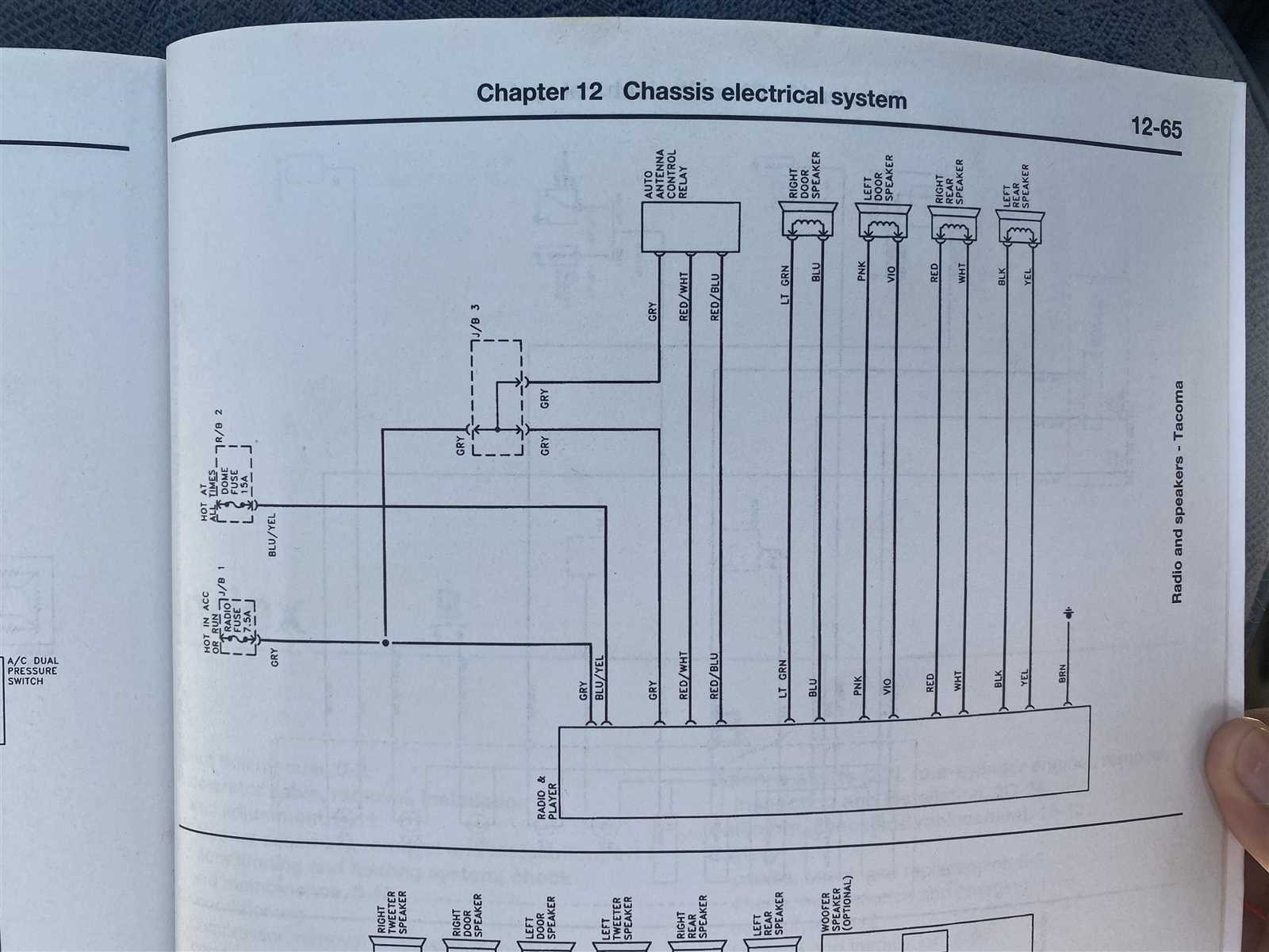 harness diagram toyota stereo wiring colours