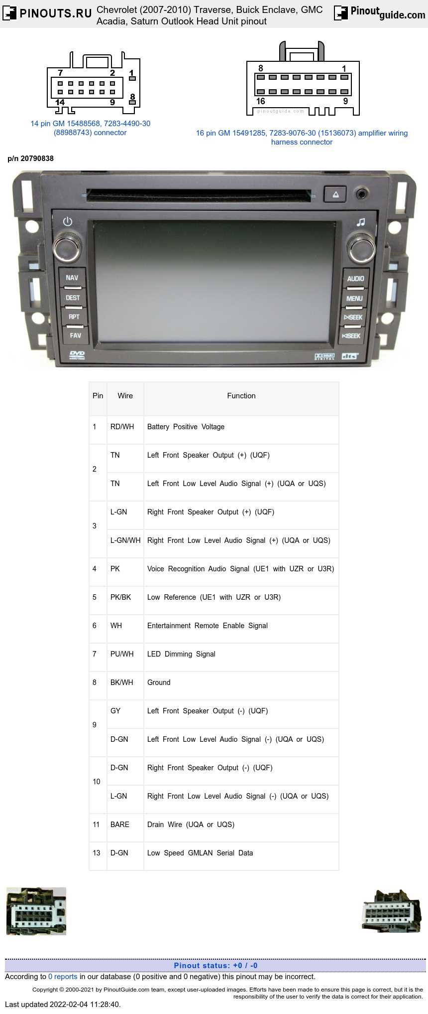 2011 chevy traverse radio wiring diagram