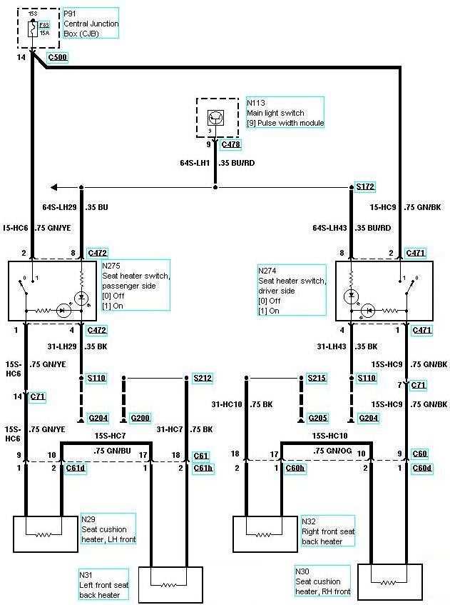 wiring harness ford power seat wiring diagram