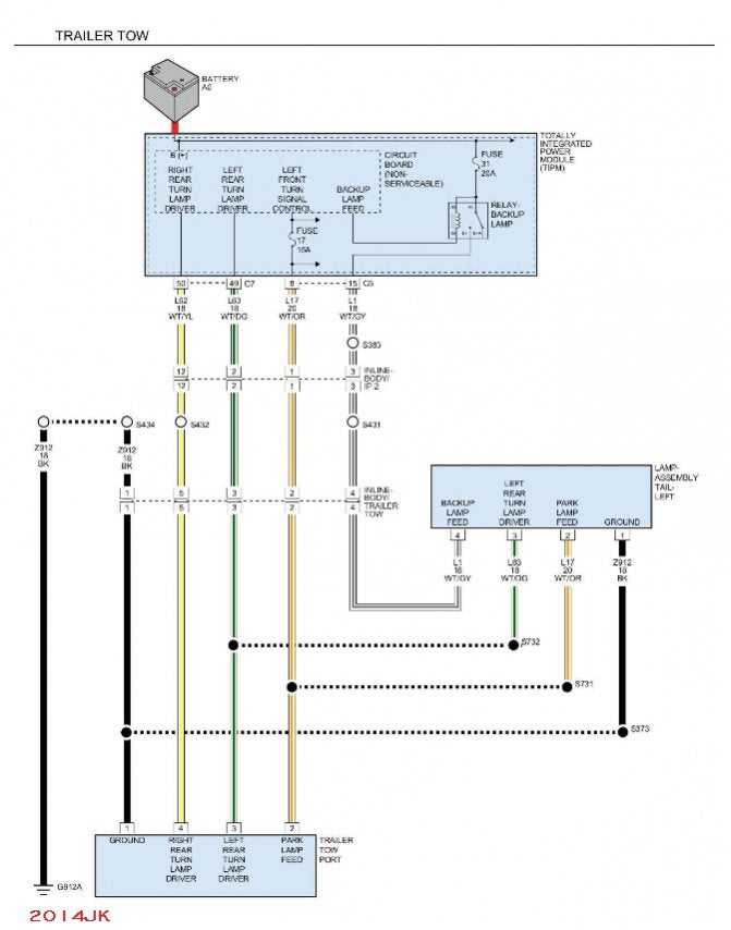 jeep tj tail light wiring diagram