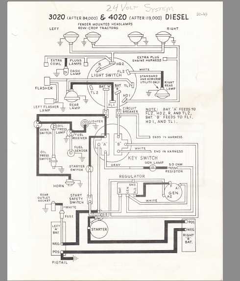 john deere 4020 24v to 12v conversion wiring diagram