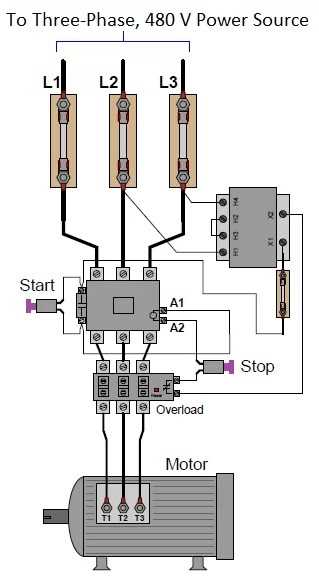 3 phase stop start wiring diagram