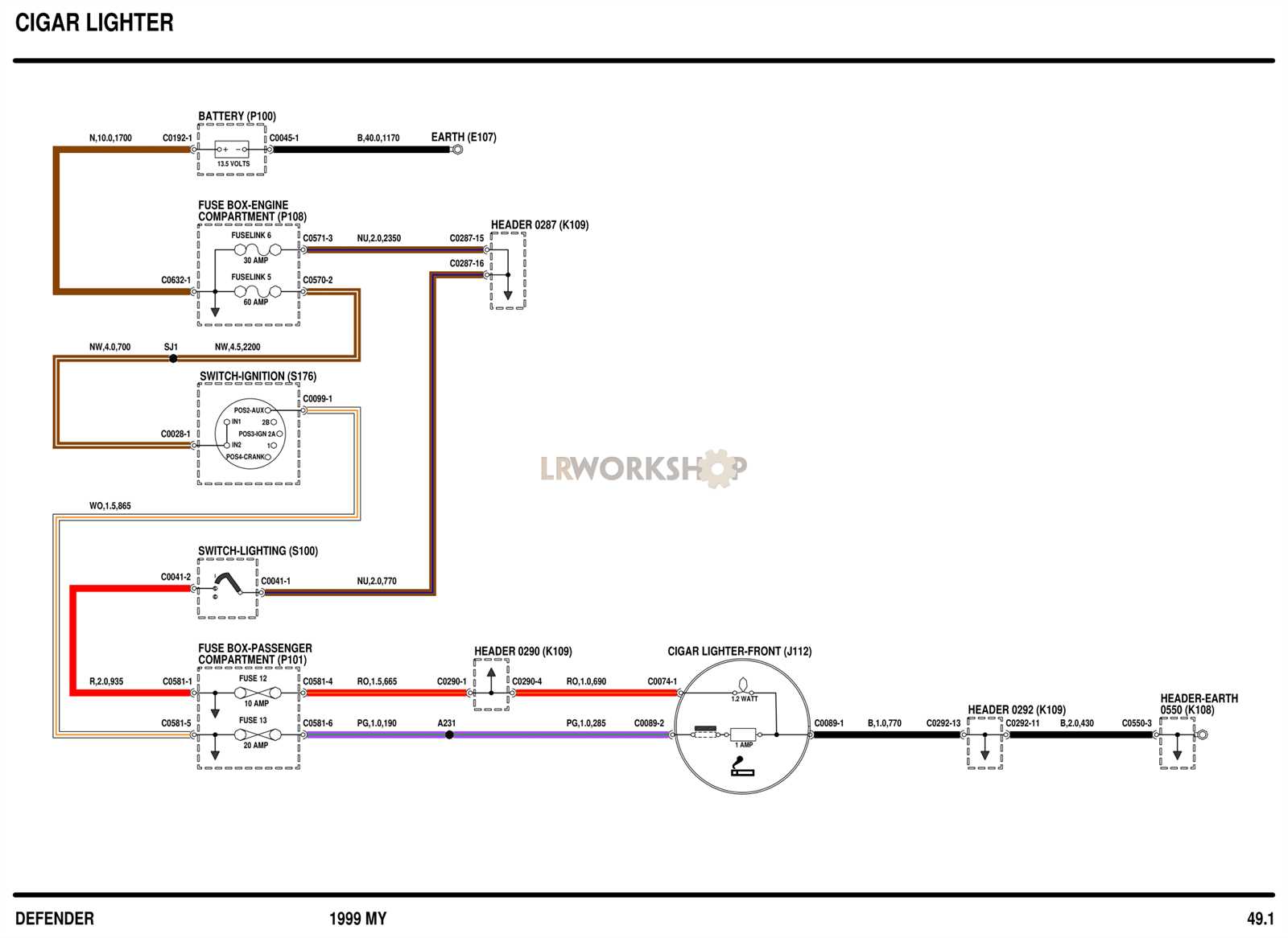 cigarette lighter plug wiring diagram