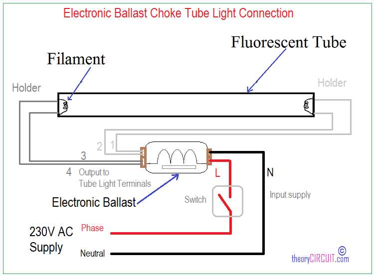 fluorescent tube wiring diagram