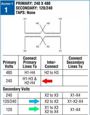 transformer wiring diagram 480 to 240