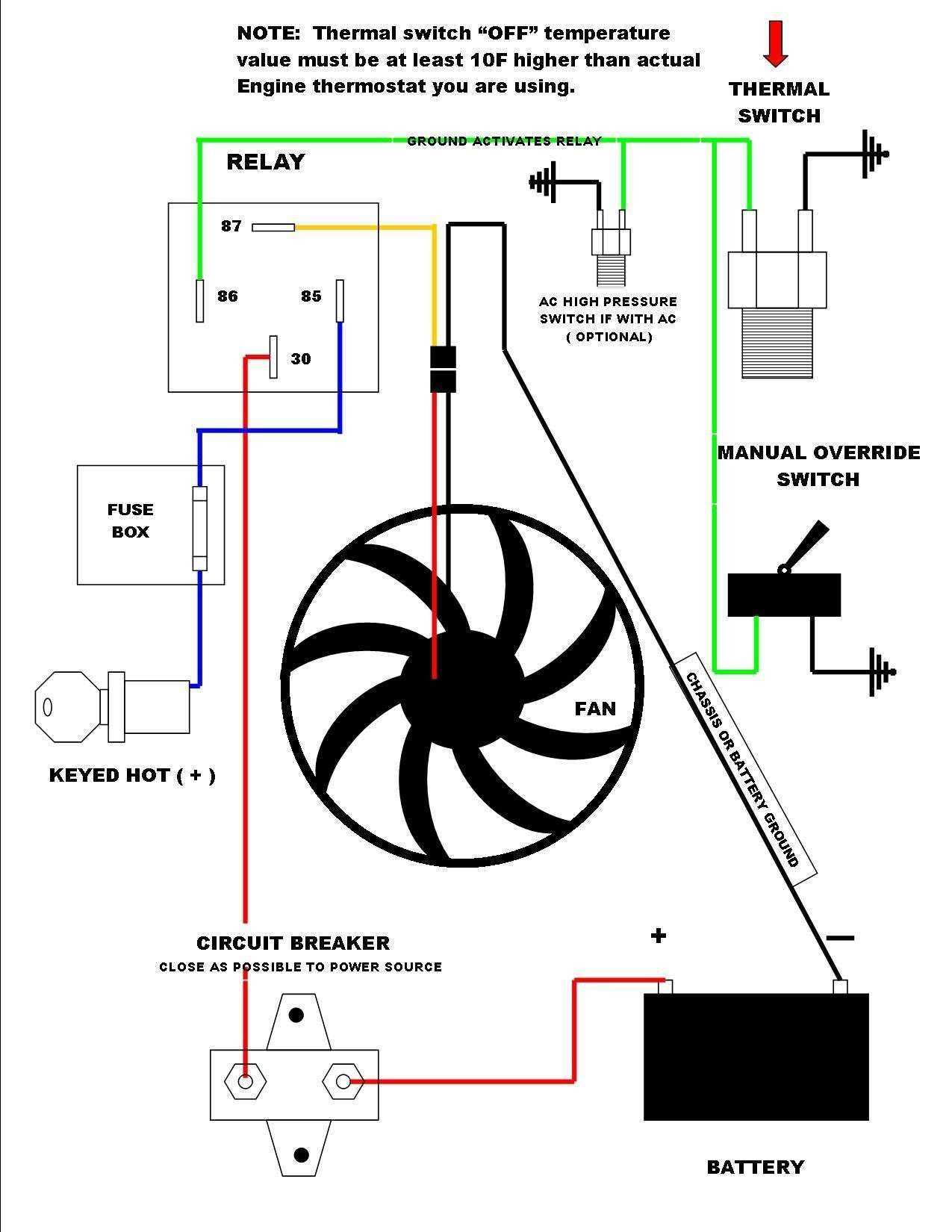 single electric fan wiring diagram