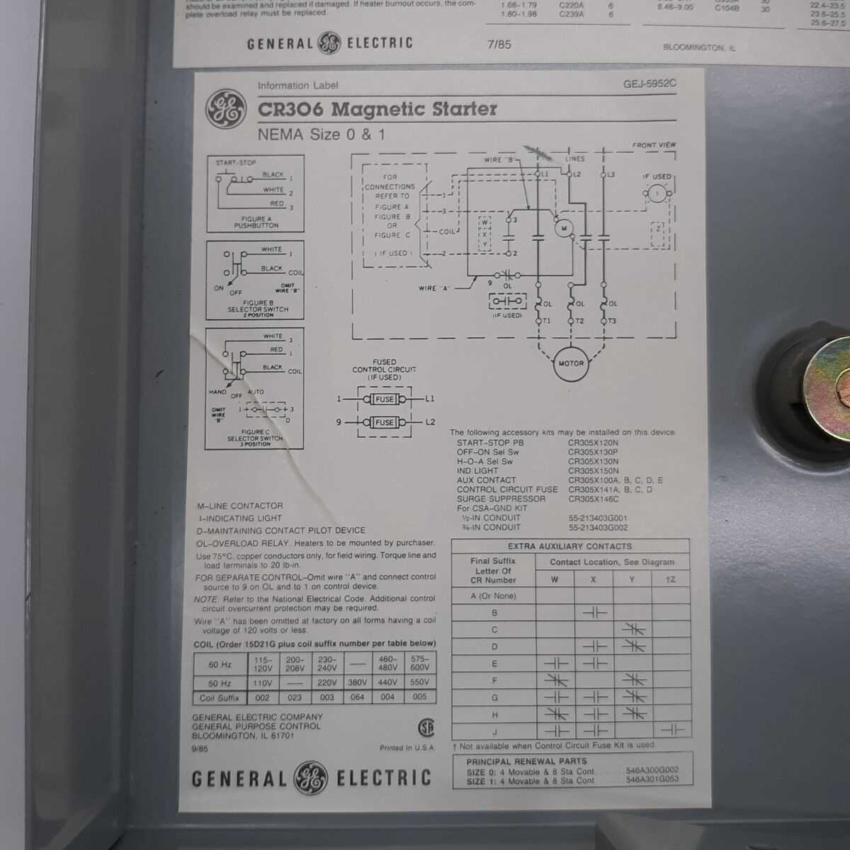 ge cr306 magnetic starter wiring diagram