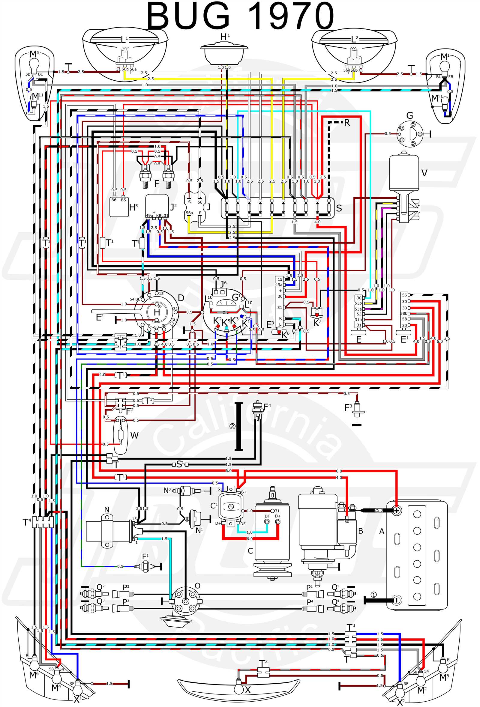 vw beetle alternator wiring diagram