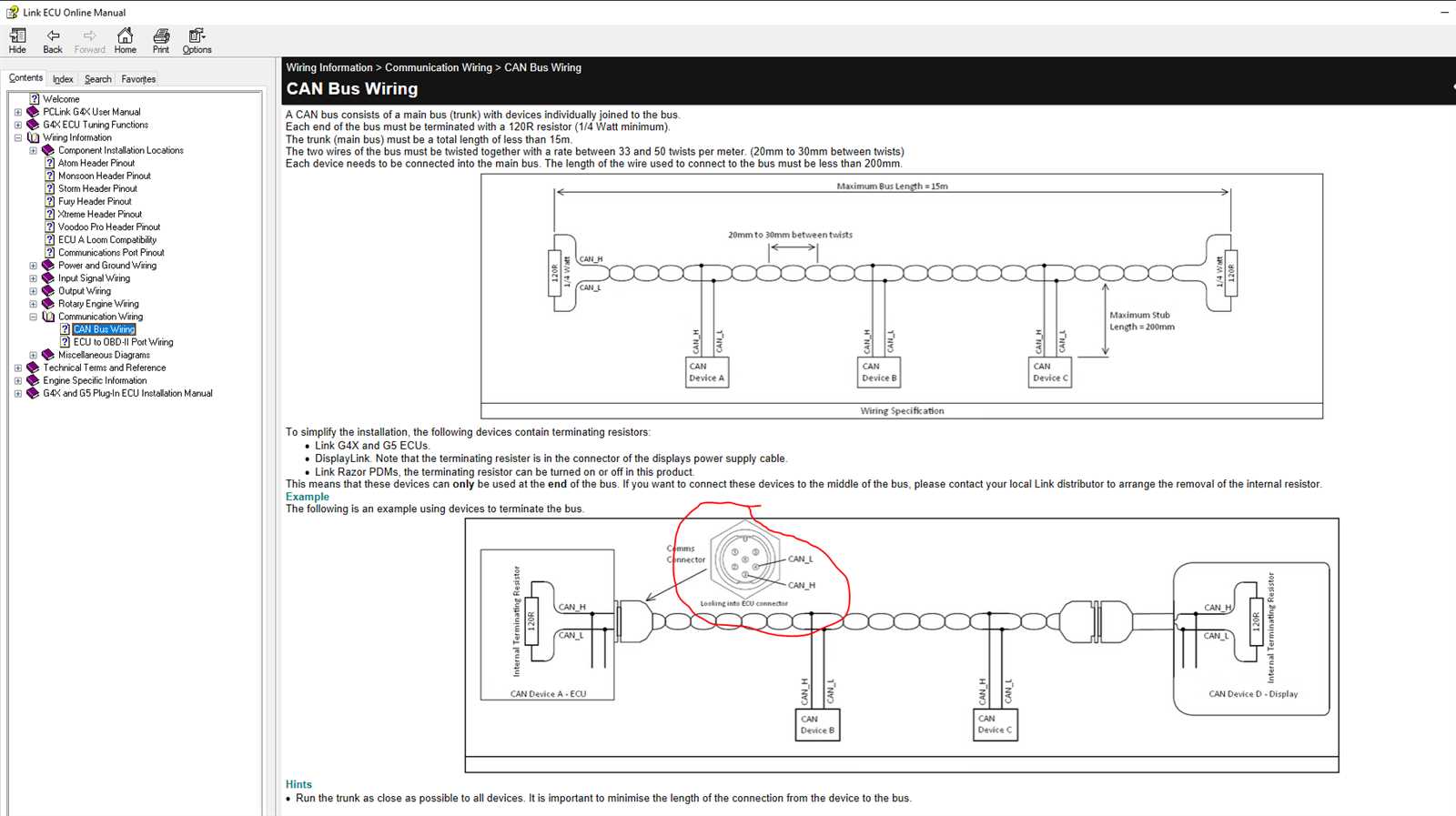 can bus wiring diagram