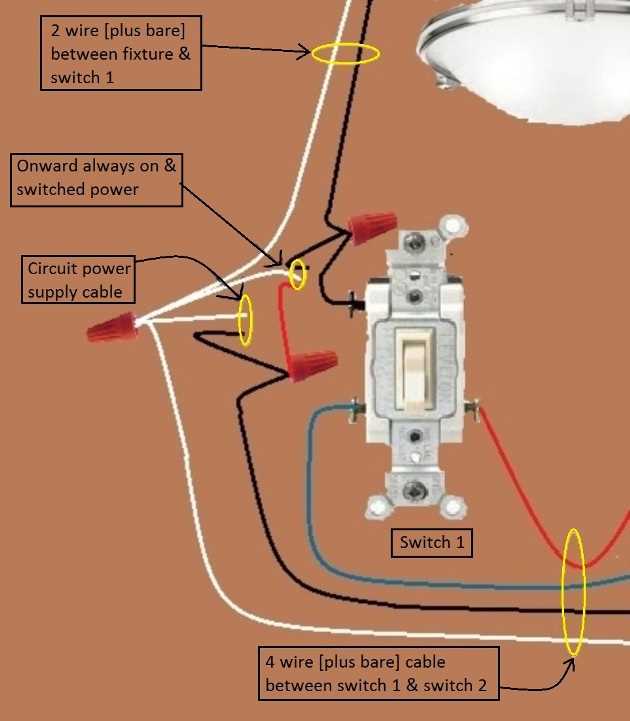 wiring diagram 3 way switch power to light