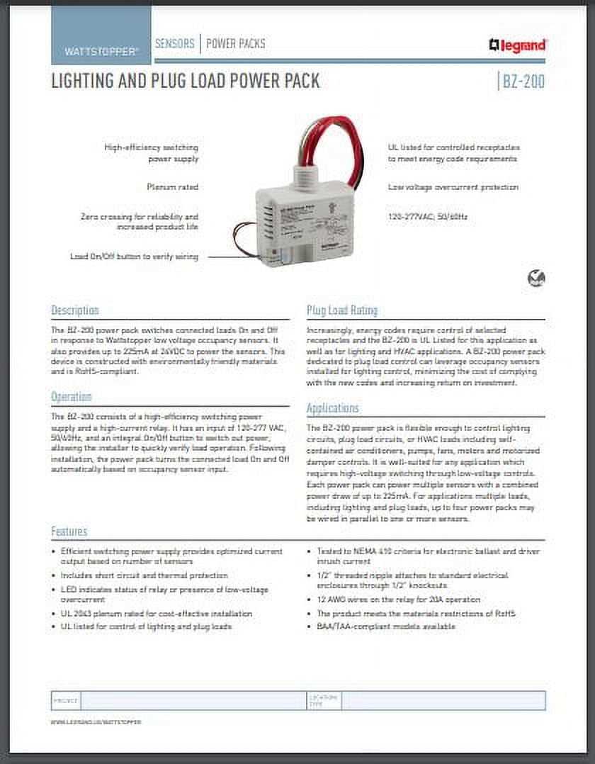 wattstopper wiring diagram