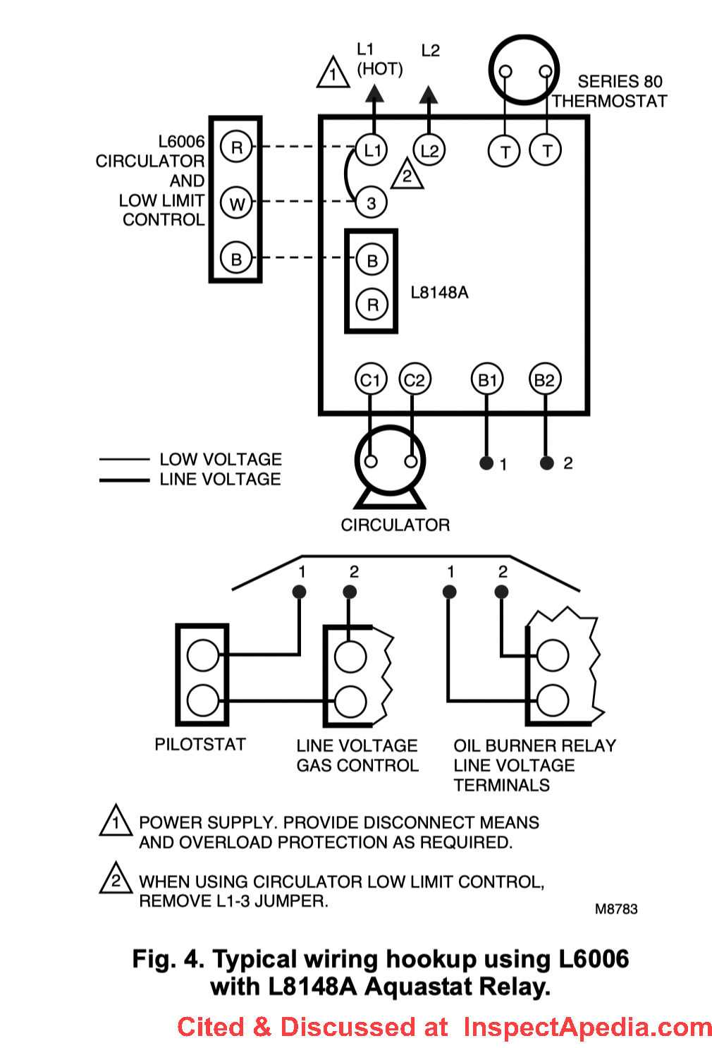 honeywell aquastat l4006a wiring diagram