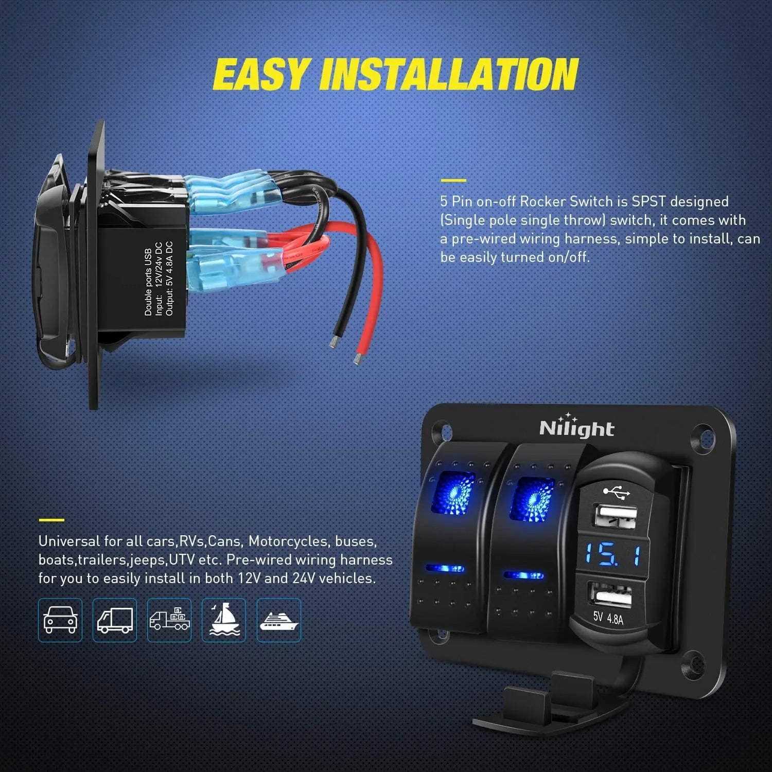 nilight rocker switch wiring diagram