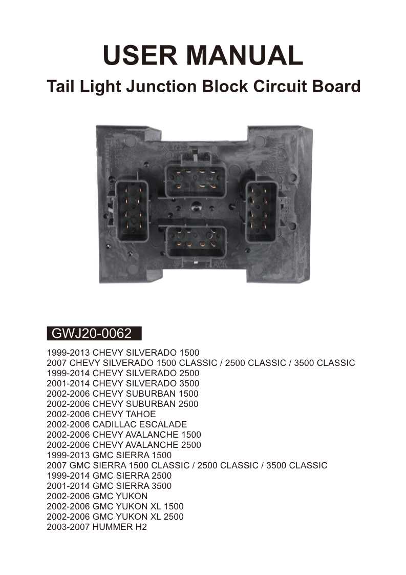 chevy tail light junction block wiring diagram