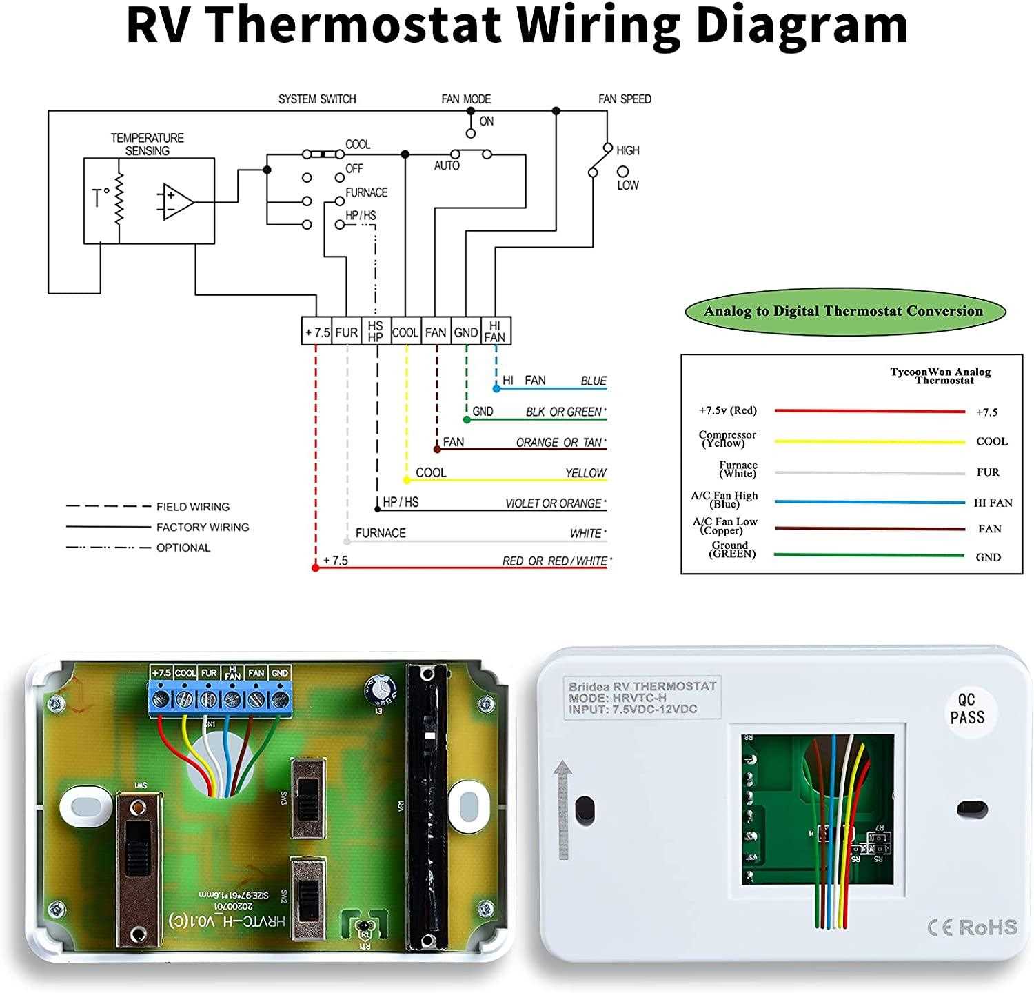 rv comfort zc thermostat wiring diagram