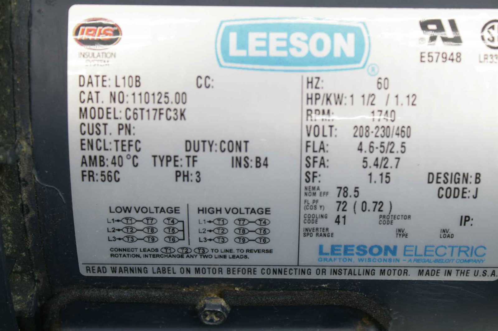 leeson motors wiring diagrams